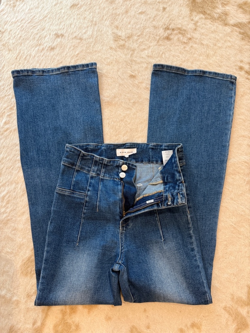 Risen Los Angeles High-Rise Wide-Leg Jeans — Blue